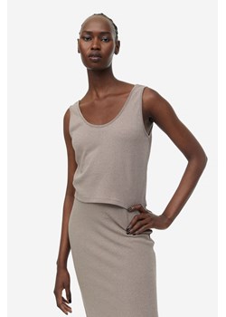 H & M - Krótki top bez rękawów - Brązowy ze sklepu H&M w kategorii Bluzki damskie - zdjęcie 169594742