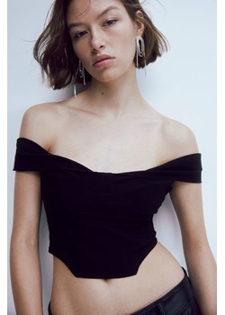 H & M - Gorsetowy top z odkrytymi ramionami - Czarny ze sklepu H&M w kategorii Bluzki damskie - zdjęcie 169594810