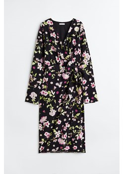H & M - Kopertowa sukienka z węzłem - Czarny ze sklepu H&M w kategorii Sukienki - zdjęcie 169594832