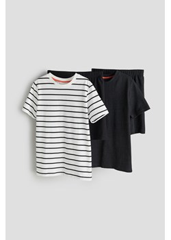 H & M - Dżersejowa piżama 2-pak - Czarny ze sklepu H&M w kategorii Piżamy dziecięce - zdjęcie 169594974