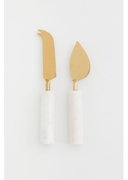 H & M - Marmurowy nóż do sera 2-pak - Biały ze sklepu H&M w kategorii Noże kuchenne - zdjęcie 169595043
