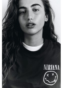 H & M - Długi T-shirt z nadrukiem - Szary ze sklepu H&M w kategorii Bluzki damskie - zdjęcie 169595063
