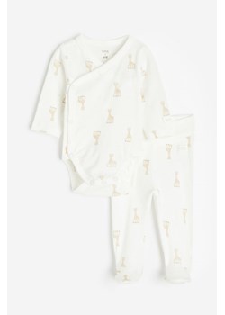 H & M - Komplet 2-częściowy z bawełnianego dżerseju - Biały ze sklepu H&M w kategorii Komplety niemowlęce - zdjęcie 169595153