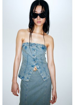 H & M - Dżinsowy top bandeau - Niebieski ze sklepu H&M w kategorii Bluzki damskie - zdjęcie 169595284