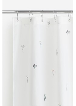 H & M - Zasłona prysznicowa w kwiaty - Biały ze sklepu H&M w kategorii Akcesoria łazienkowe - zdjęcie 169595462
