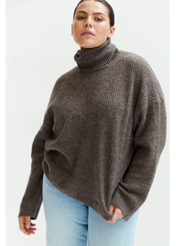 H & M - Sweter oversize z golfem - Beżowy ze sklepu H&M w kategorii Swetry damskie - zdjęcie 169595543
