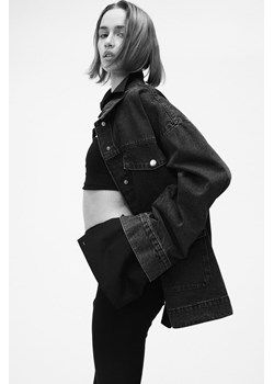 H & M - Dżinsowa kurtka koszulowa - Czarny ze sklepu H&M w kategorii Kurtki damskie - zdjęcie 169595663