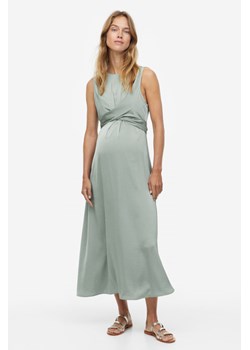 H & M - MAMA Satynowa sukienka - Zielony ze sklepu H&M w kategorii Sukienki ciążowe - zdjęcie 169595812