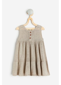 H & M - Sukienka z lnianej dzianiny - Beżowy ze sklepu H&M w kategorii Sukienki niemowlęce - zdjęcie 169595844