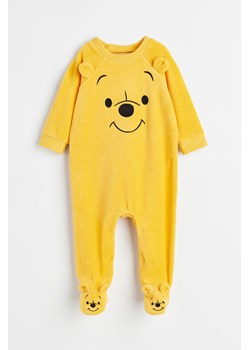 H & M - Welurowa piżama jednoczęściowa - Żółty ze sklepu H&M w kategorii Piżamy dziecięce - zdjęcie 169595893