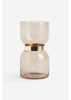 H & M - Szklany wazon z metalowym detalem - Beżowy ze sklepu H&M w kategorii Wazony - zdjęcie 169595902