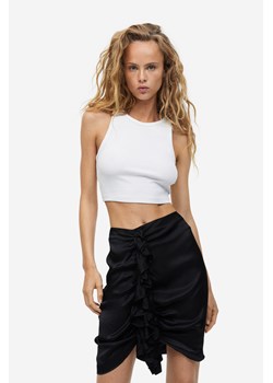 H & M - Drapowana spódnica z falbaną - Czarny ze sklepu H&M w kategorii Spódnice - zdjęcie 169595941