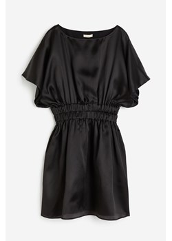 H & M - Jedwabna sukienka z marszczoną talią - Czarny ze sklepu H&M w kategorii Sukienki - zdjęcie 169596042