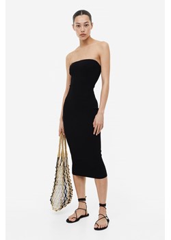 H & M - Sukienka bandeau w prążki - Czarny ze sklepu H&M w kategorii Sukienki - zdjęcie 169596053