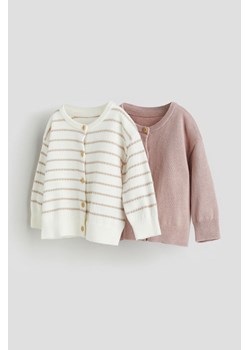 H & M - Bawełniany kardigan 2-pak - Różowy ze sklepu H&M w kategorii Bluzy i swetry - zdjęcie 169596114