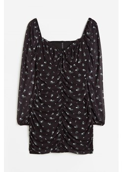 H & M - H & M+ Marszczona sukienka z siateczki - Czarny ze sklepu H&M w kategorii Sukienki - zdjęcie 169596150