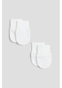 H & M - Rękawiczki niemowlęce 2-pak - Biały ze sklepu H&M w kategorii Rękawiczki dziecięce - zdjęcie 169596220