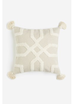H & M - Poszewka na poduszkę zdobiona frędzlami - Beżowy ze sklepu H&M w kategorii Poszewki na poduszki - zdjęcie 169596273