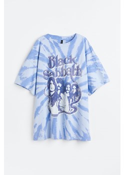 H & M - T-shirt oversize z nadrukiem - Niebieski ze sklepu H&M w kategorii Bluzki damskie - zdjęcie 169596293