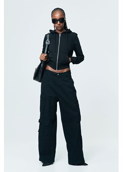 H & M - Spodnie cargo z diagonalu - Czarny ze sklepu H&M w kategorii Spodnie damskie - zdjęcie 169596341