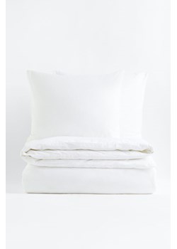 H & M - Komplet podwójnej pościeli bawełnianej - Biały ze sklepu H&M w kategorii Pościele - zdjęcie 169596410