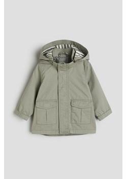 H & M - Bawełniana parka z kapturem - Zielony ze sklepu H&M w kategorii Kurtki chłopięce - zdjęcie 169596414