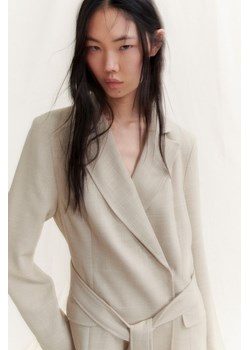 H & M - Sukienka żakietowa z wiązanym paskiem - Beżowy ze sklepu H&M w kategorii Sukienki - zdjęcie 169596512
