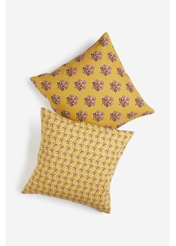 H & M - Wzorzysta poszewka na poduszkę 2-pak - Żółty ze sklepu H&M w kategorii Poszewki na poduszki - zdjęcie 169596593