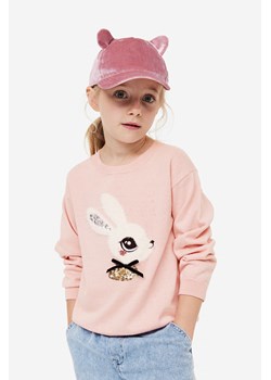 H & M - Sweter z odwracanym cekinowym motywem - Różowy ze sklepu H&M w kategorii Swetry dziewczęce - zdjęcie 169596750