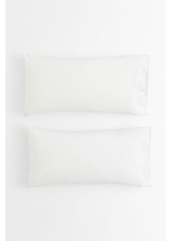 H & M - Poszewka na poduszkę z perkalu 2-pak - Biały ze sklepu H&M w kategorii Poszewki na poduszki - zdjęcie 169596763