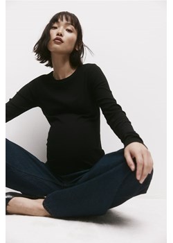H & M - MAMA Top z dżerseju w prążki - Czarny ze sklepu H&M w kategorii Bluzki ciążowe - zdjęcie 169596924