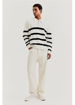 H & M - Sweter polo Loose Fit - Biały ze sklepu H&M w kategorii Swetry męskie - zdjęcie 169596941