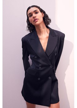 H & M - Satynowa sukienka żakietowa - Czarny ze sklepu H&M w kategorii Sukienki - zdjęcie 169596943