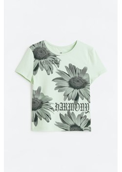 H & M - T-shirt z nadrukiem - Zielony ze sklepu H&M w kategorii Bluzki dziewczęce - zdjęcie 169597082