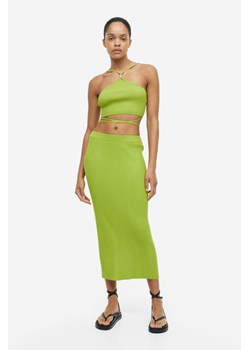 H & M - Spódnica z dzianiny w prążki - Zielony ze sklepu H&M w kategorii Spódnice - zdjęcie 169597413
