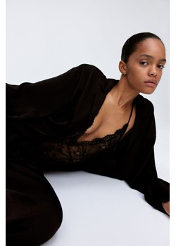 H & M - Piżama z koszulą i spodniami - Czarny ze sklepu H&M w kategorii Piżamy damskie - zdjęcie 169597460