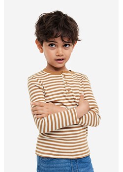 H & M - Top henley w prążki 2-pak - Beżowy ze sklepu H&M w kategorii T-shirty chłopięce - zdjęcie 169597463