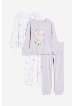 H & M - Dżersejowa piżama 2-pak - Fioletowy ze sklepu H&M w kategorii Piżamy dziecięce - zdjęcie 169597501