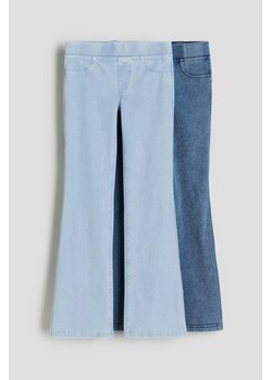 H & M - Rozszerzane spodnie dżersejowe 2-pak - Niebieski ze sklepu H&M w kategorii Spodnie dziewczęce - zdjęcie 169597654