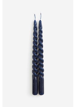 H & M - Spiralna świeca 2-pak - Niebieski ze sklepu H&M w kategorii Świece i dyfuzory - zdjęcie 169597703