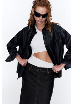 H & M - Powlekana koszula oversize - Czarny ze sklepu H&M w kategorii Koszule damskie - zdjęcie 169597783
