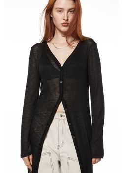 H & M - Długi dżersejowy kardigan - Czarny ze sklepu H&M w kategorii Swetry damskie - zdjęcie 169597823