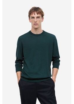 H & M - Sweter z wełny merynosowej Slim Fit - Zielony ze sklepu H&M w kategorii Swetry męskie - zdjęcie 169597921