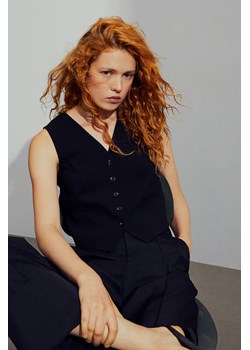 H & M - Krepowana kamizelka garniturowa - Czarny ze sklepu H&M w kategorii Bluzki damskie - zdjęcie 169597923
