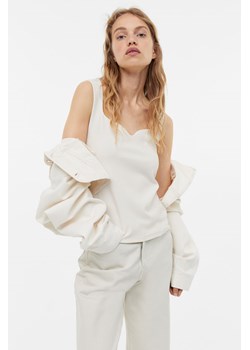 H & M - Top z dekoltem w serce - Biały ze sklepu H&M w kategorii Bluzki damskie - zdjęcie 169598023