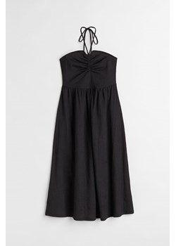 H & M - Kreszowana sukienka z mocowaniem na karku - Czarny ze sklepu H&M w kategorii Sukienki - zdjęcie 169598091