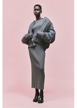 H & M - Dzianinowa sukienka z domieszką jedwabiu - Szary ze sklepu H&M w kategorii Sukienki - zdjęcie 169598243