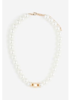 H & M - Naszyjnik z koralikami - Biały ze sklepu H&M w kategorii Naszyjniki - zdjęcie 169598442