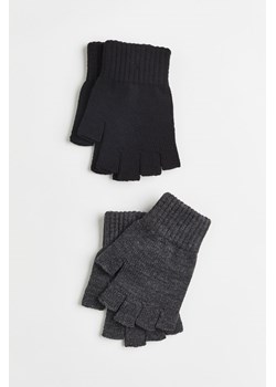 H & M - Mitenki 2-pak - Czarny ze sklepu H&M w kategorii Rękawiczki męskie - zdjęcie 169598512