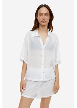H & M - Krepowana koszula plażowa - Biały ze sklepu H&M w kategorii Koszule damskie - zdjęcie 169598522